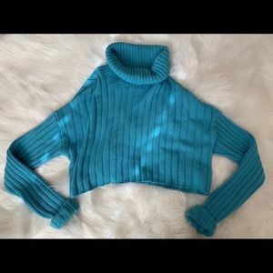Turquoise Cropped sweater